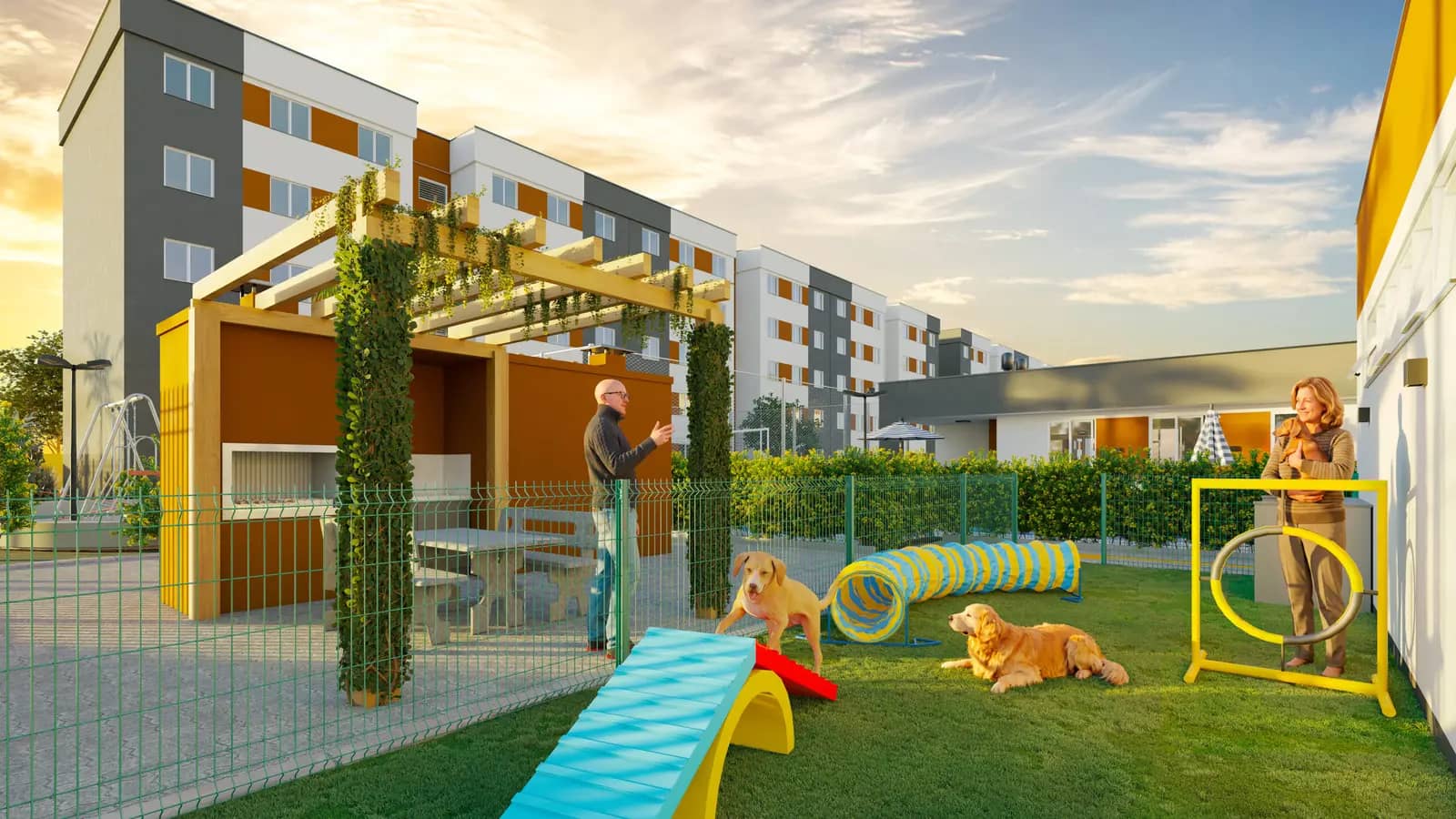 Espaço pet e quiosque do Residencial Arizona