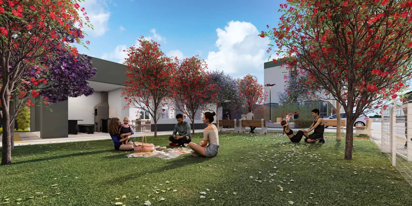 Espaço piquenique e pomar do Residencial Dublin
