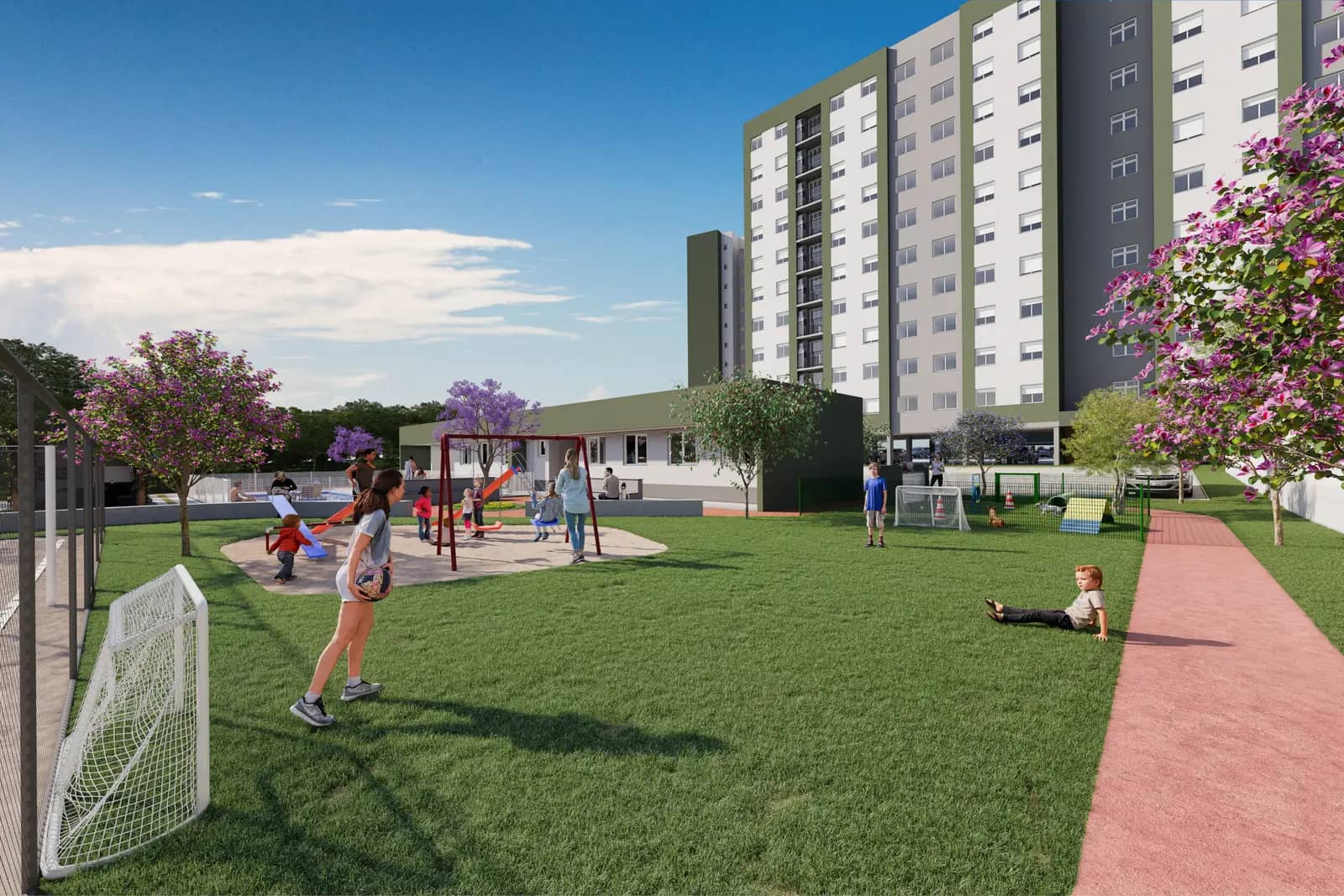 Playground e gramado do Residencial Viena