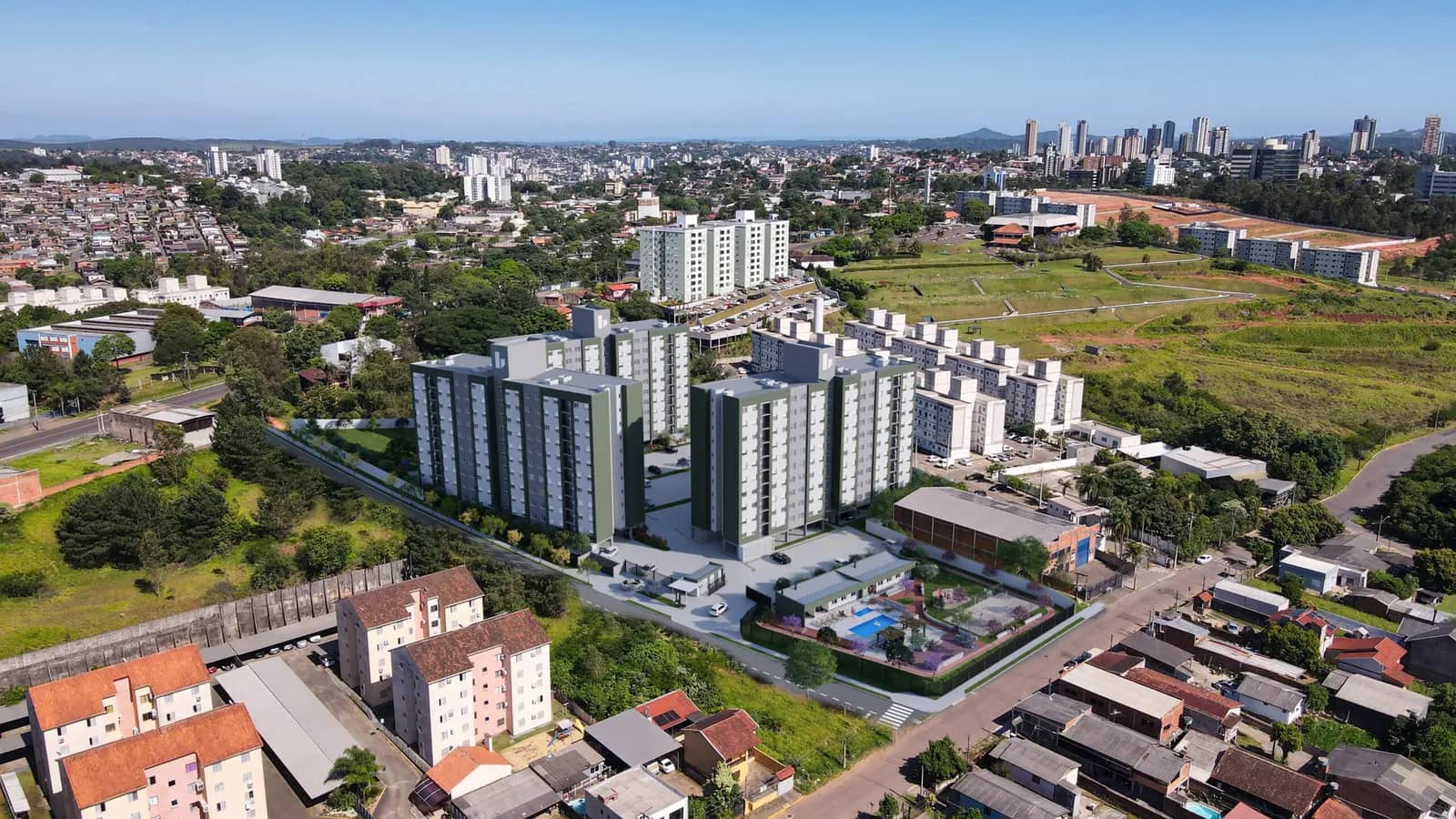 Vista aérea do Residencial Viena