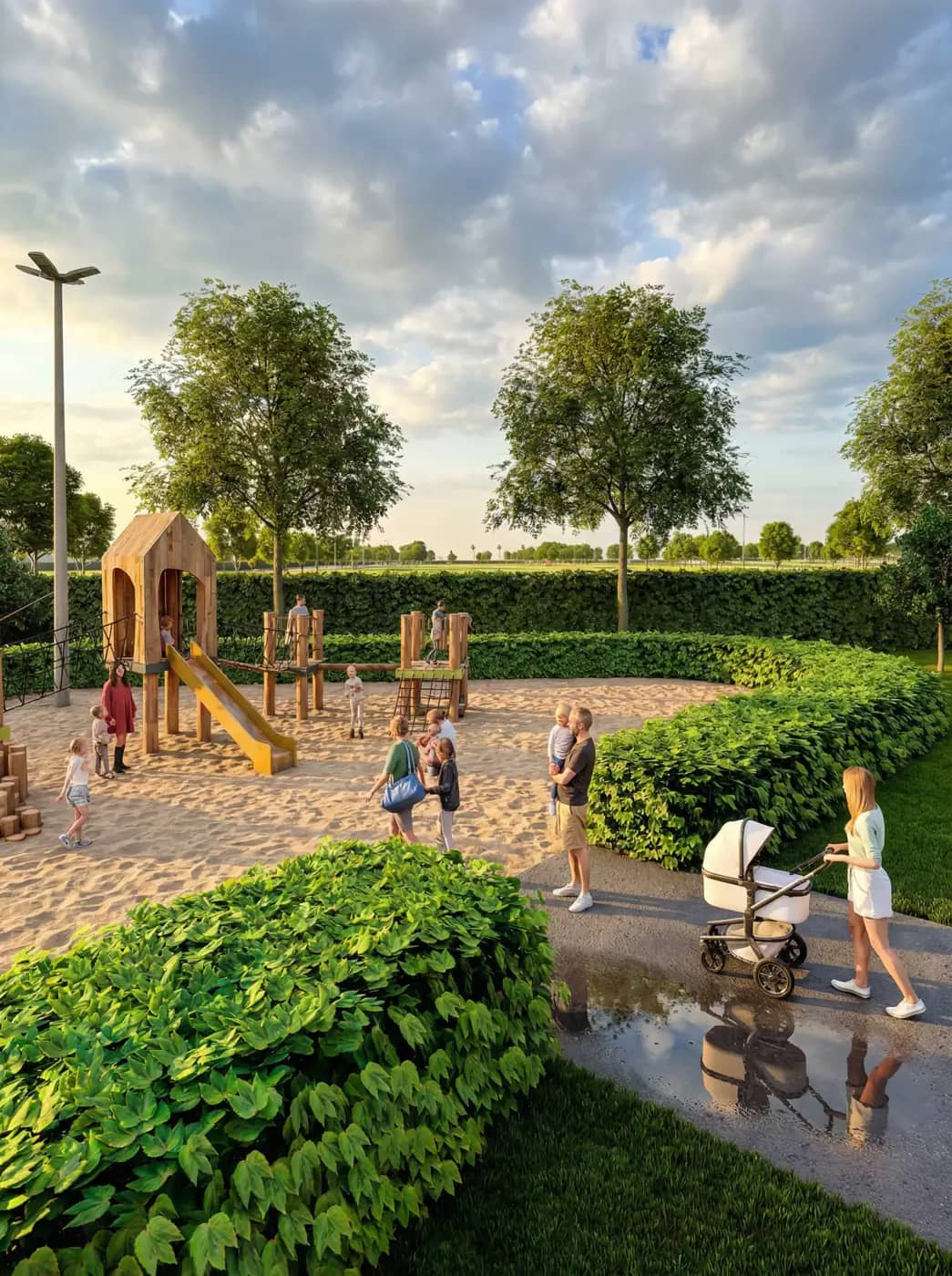 Playground em uma das praças (imagem ilustrativa do projeto)