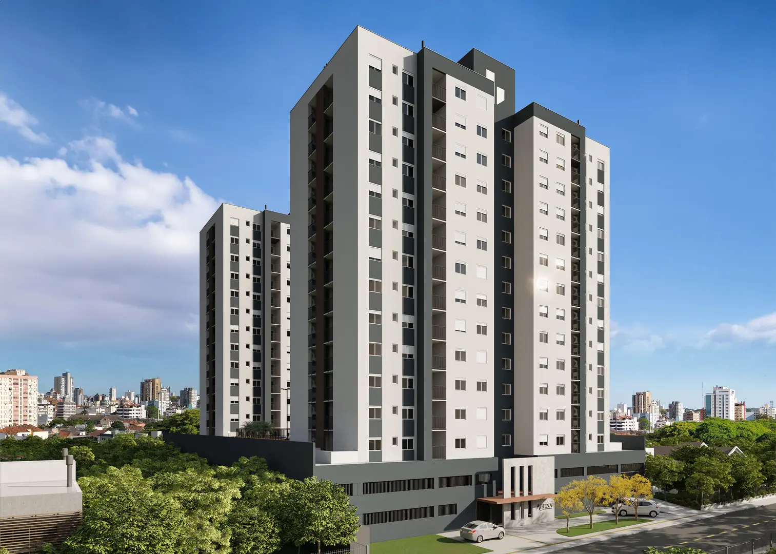 Torres do Residencial Athena no Centro de São Leopoldo