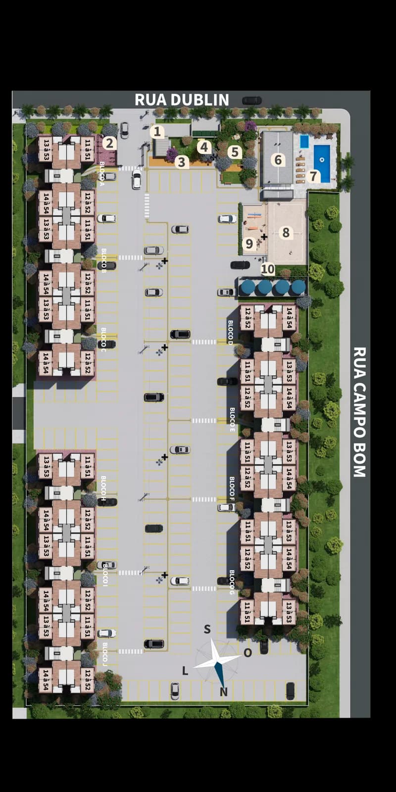 Implantação do condomínio Residencial Dublin