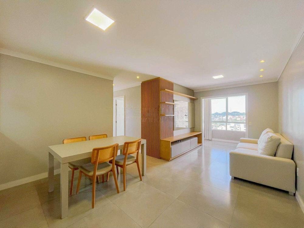 Sala de jantar e estar integradas