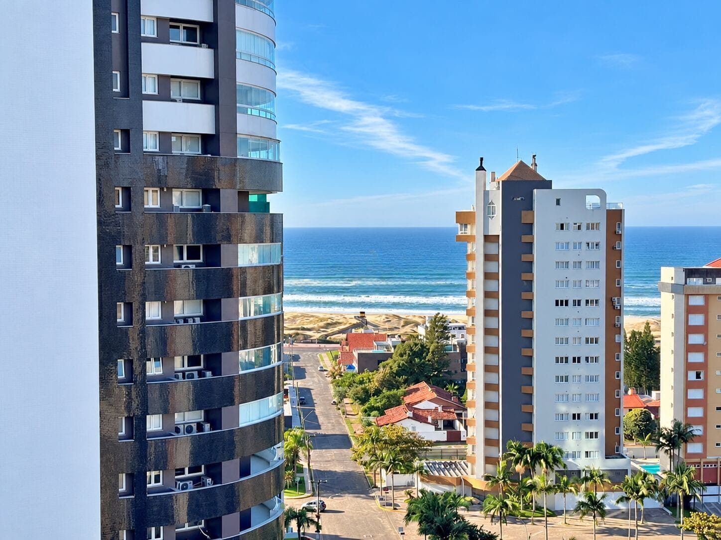 Vista mar da cobertura