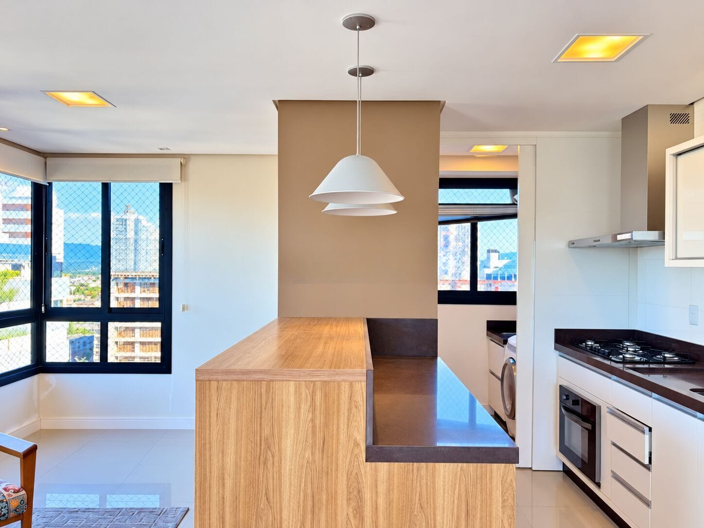 Cozinha e sala integradas