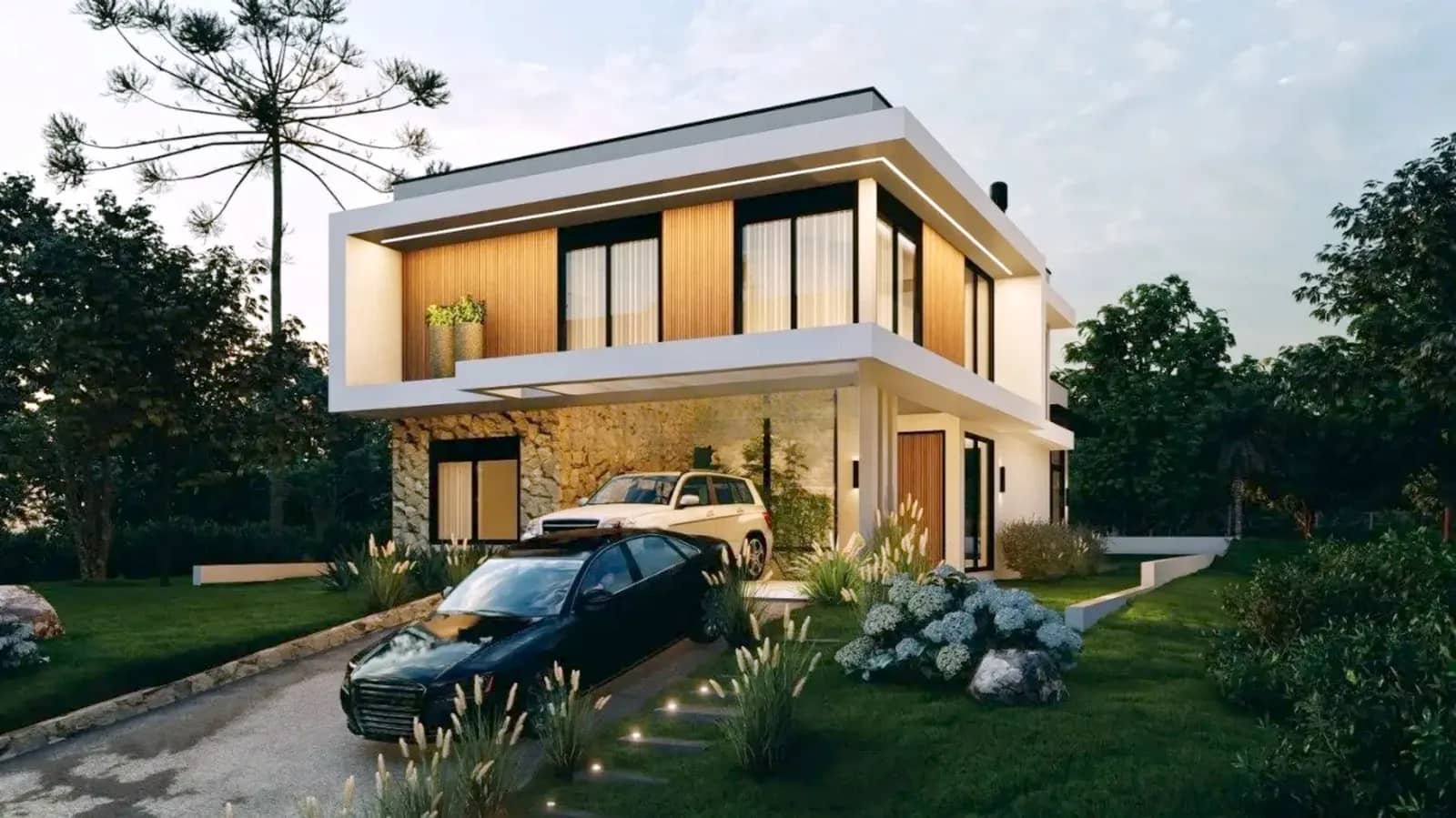 Casa contemporânea para o terreno (imagem ilustrativa)