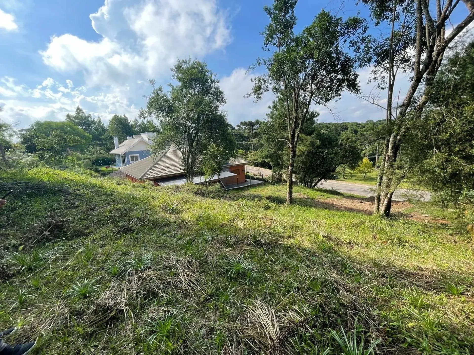Vista do lote para a vizinhança