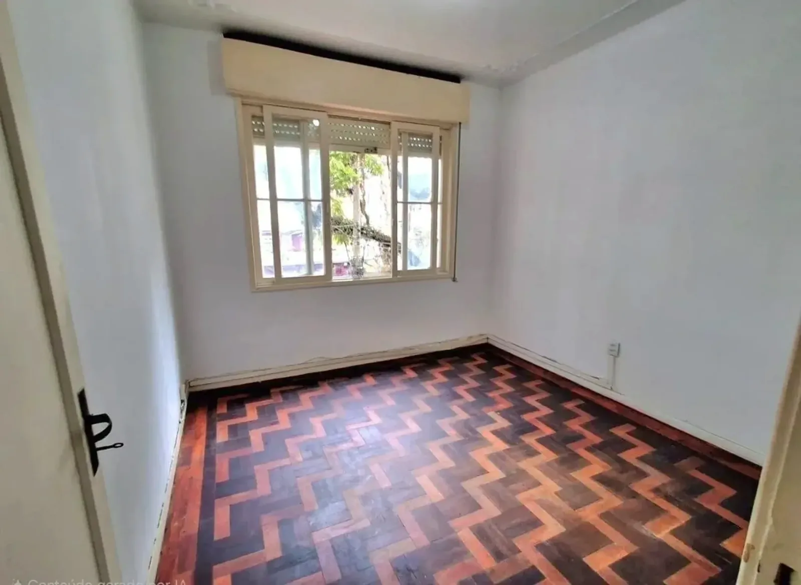 Dormitório com piso de parquet