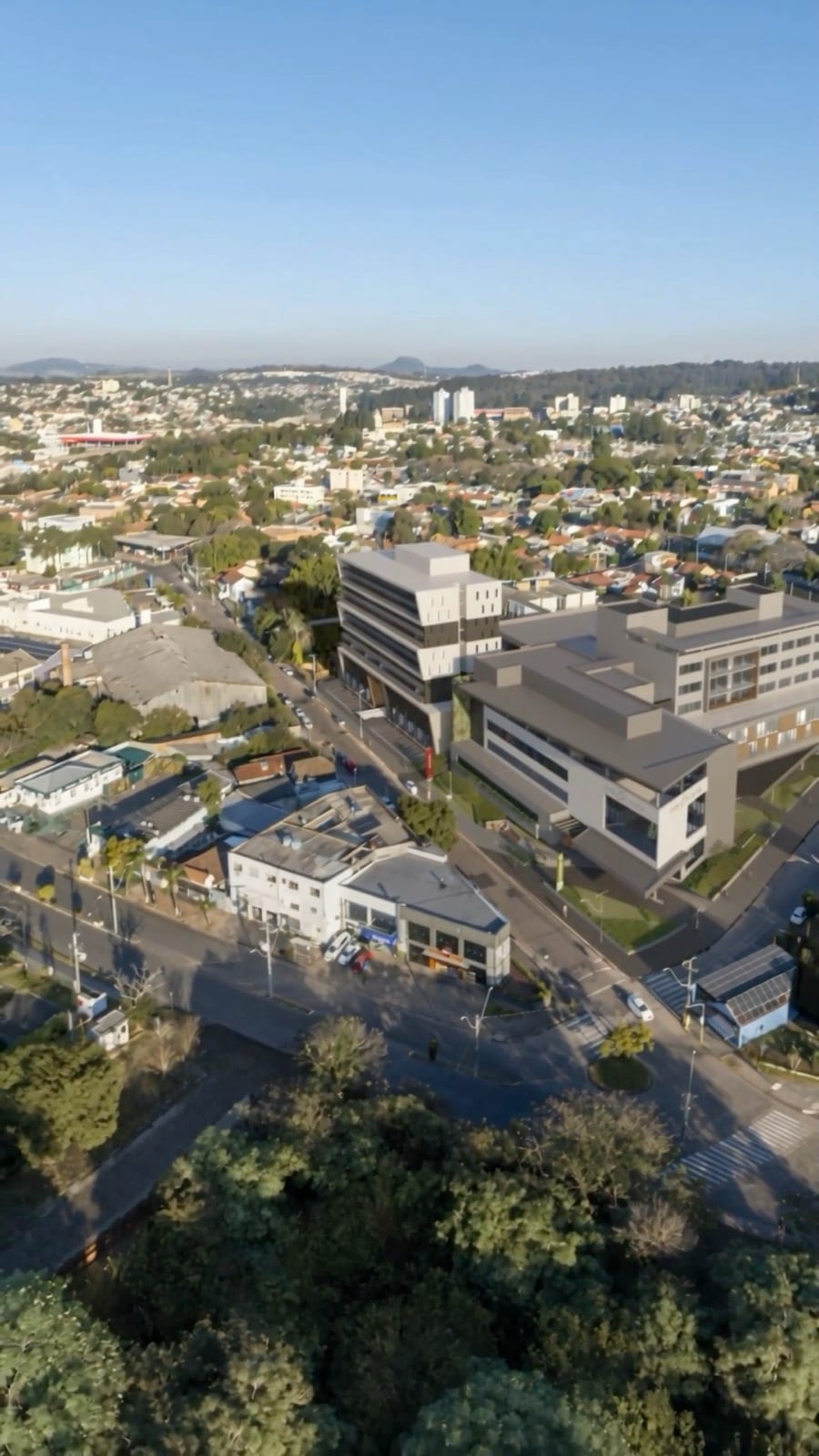 Vista aérea da região do empreendimento, em São Leopoldo.