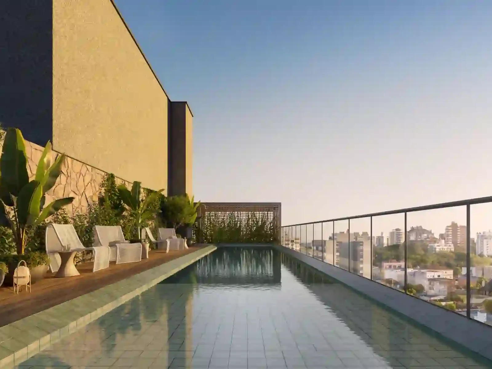 Piscina na cobertura do Monet, com vista para Canoas