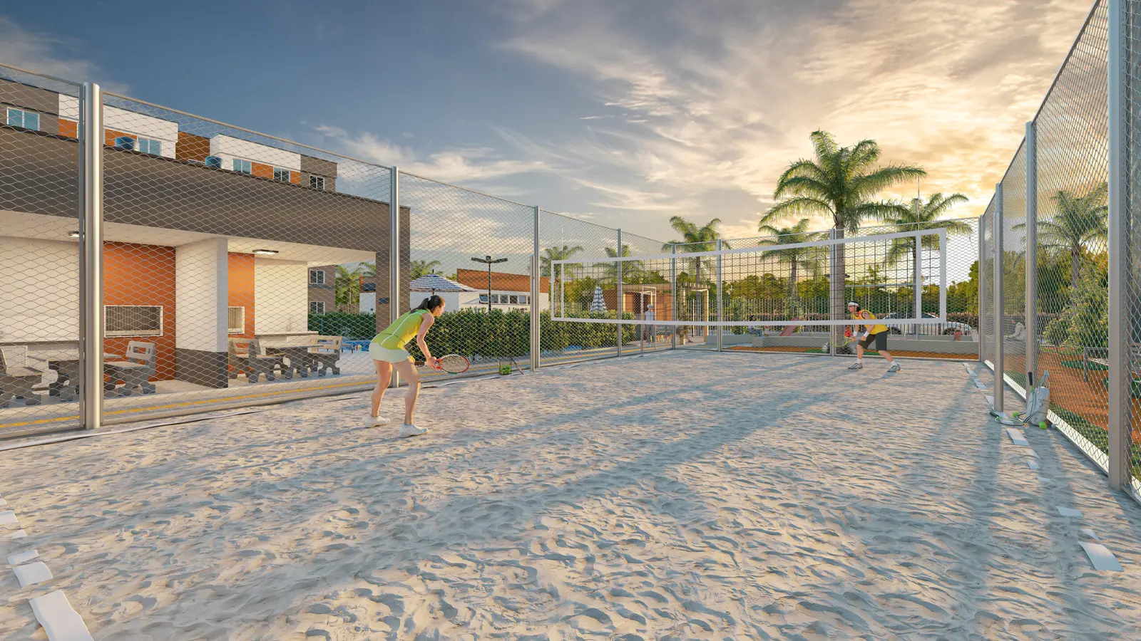 Quadra de beach tennis do Residencial Arizona