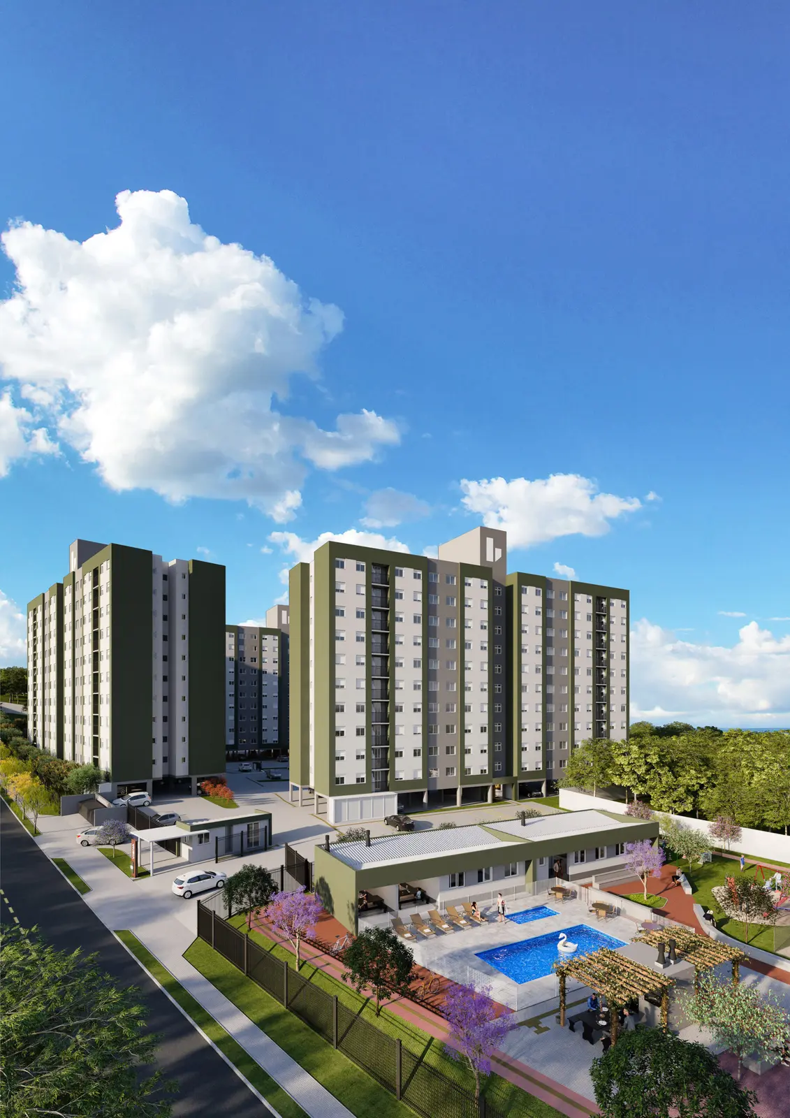 Vista das torres do Residencial Viena