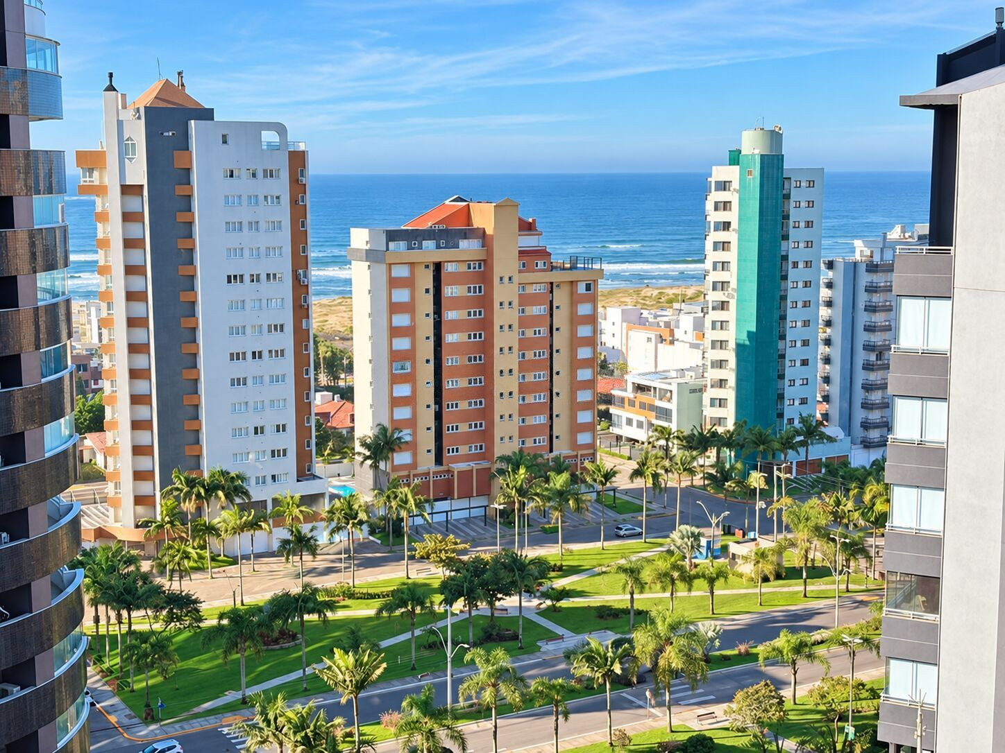 Vista para as Quatro Praças e o mar
