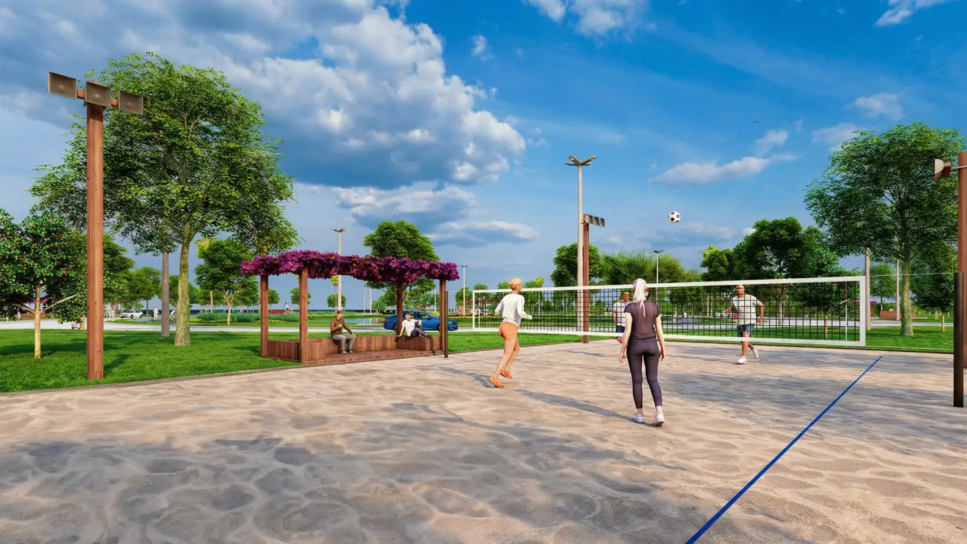 Quadra de beach tennis (imagem ilustrativa do projeto)